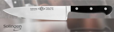 Eikaso Solingen Koksmes 16 cm met Stijf Lemmet – Zwart Ergonomisch Handvat