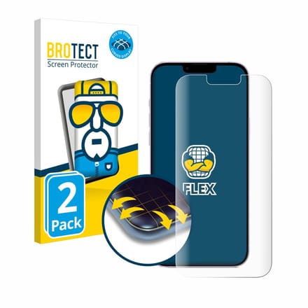 BROTECT - Screenprotector voor Apple iPhone 14 Plus - Folie Beschermfolie transparant volledig dekking - 2 Stuks