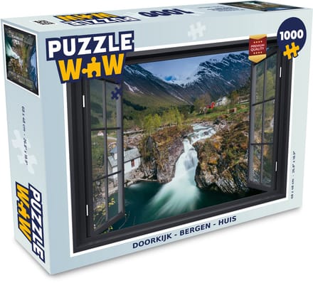Puzzel Doorkijk - Berg - Huis - Legpuzzel - Puzzel 1000 stukjes volwassenen
