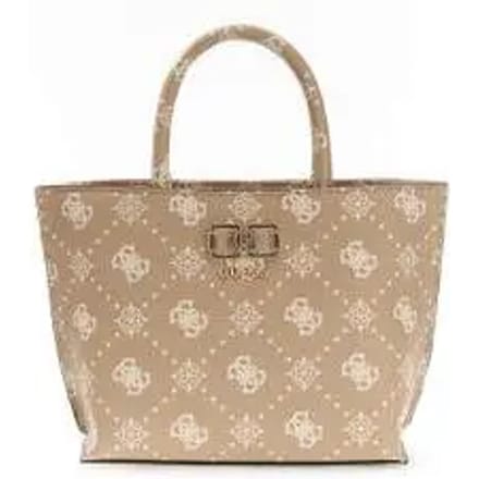 GUESS handtas schoudertas Emelie Logo Mini Tote Espresso Logo donkerbruin