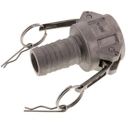 Camlock DN 32 (1 1/4'') Koppeling Aluminium met slangpilaar (32 mm) Type C MIL-C-27487