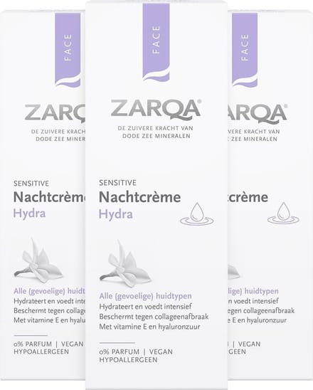 Zarqa - Hydra Nachtcrème - 3 x 50 ml - Voordeelverpakking