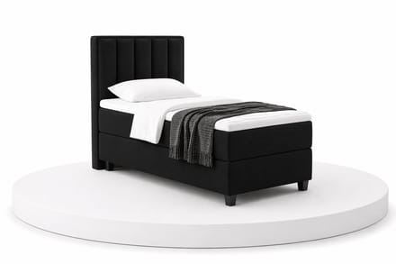 Boxspring SoloLux - 80x200 Compleet - Eenpersoons bed - Zwart - BalBedden