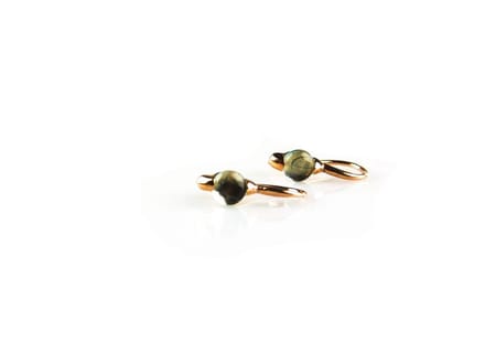 model Piccolo oorringen in zilver roze verguld cabochon groen