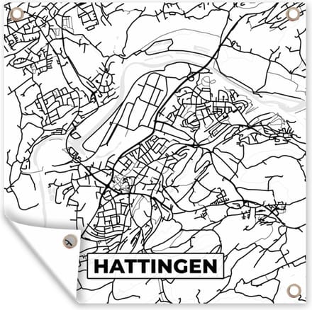 Tuindoek Hattingen - Stadskaart - Kaart - Plattegrond - 100x100 cm