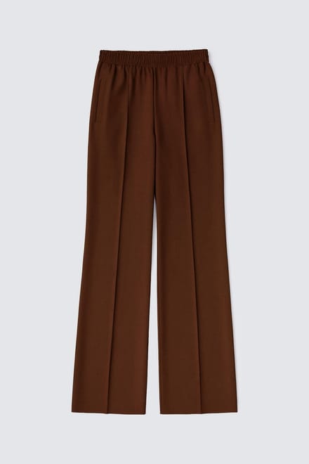 Touché Privé - Geplooide broek met elastische taille - Bruin - Dames
