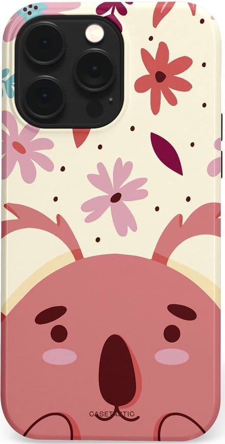 Casetastic hoesje geschikt voor Apple iPhone 14 Pro Max - MagSafe - Dubbellaagse bescherming - Koala knuffel - Fashion Case - Koraal Crème Lichtroze