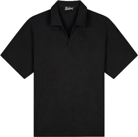 Malelions Emblem Seersucker Buttonless Polo
