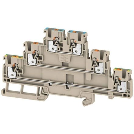 Weidmüller 2428840000 Doorgangsklem 3-etages 5.1 mm Spanveer Toewijzing: Terre Beige 50 stuk(s) Piece