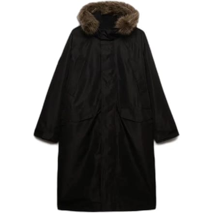 Waterafstotende Everest Superdry Robe Met Imitatiebont Black Grootte: 1SIZE