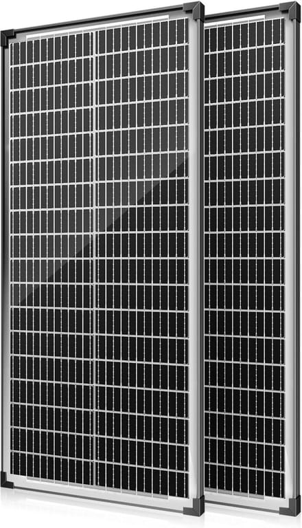 Zonnepanelen Set van 2, 200 Watt Monokristallijn voor Balkon en Camper