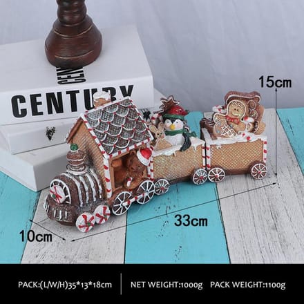 Trein Kerstversiering Ornament Kerstdag Cadeau Peperkoekmannetje Kerstman Beer Knutselen gray