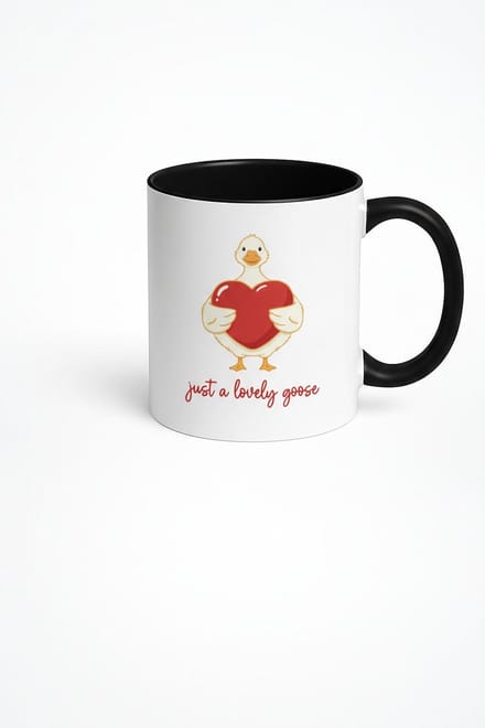 Mok met Schattige Gans en Hart - Just a Lovely Goose - Liefdevol Cadeau