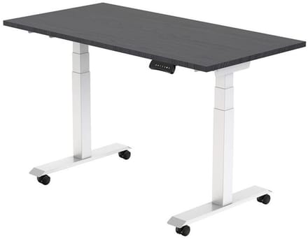 Euroseats Elektrisch Bureau - verstelbaar, opklapbaar en verrijdbaar - 180x80 cm - Wit frame - Shadow eik