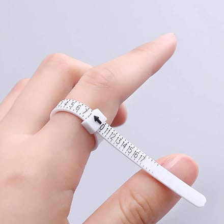 1 stuks Ringmaat Meetinstrument - Transparant, met Meetmarkeringen voor Sieraden Maken, Ringmaat Bepalen White beige