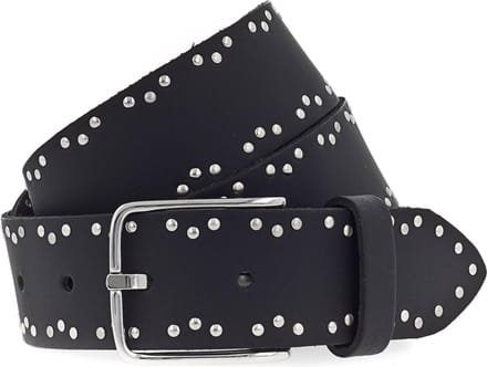Vanzetti Leren Riem Denim Love 35mm Full Leather Belt W100 Black Zwart