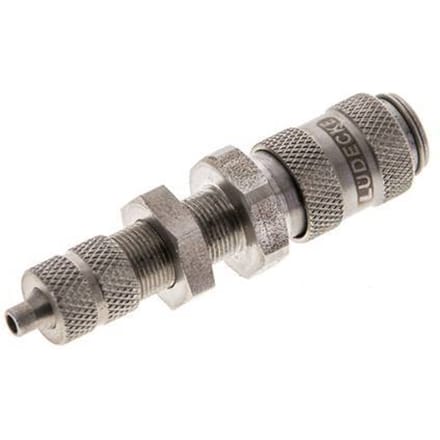 RVS DN 2.7 (Micro) Luchtkoppeling Snelkoppeling 3x4.3 mm Push-On Schotkoppeling Double Shut-Off - CLS2-NB-S-SV-3