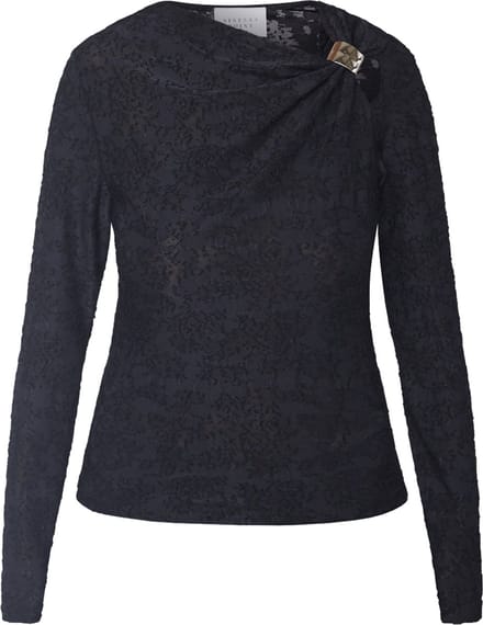 SISTERS POINT Vieda-ls - Dames Top - Black - Maat L