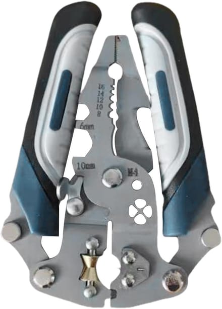 Inklapbare Striptang - Compacte Kabelsnijder - Bedrading Werkzaamheden - Multifunctioneel Ontwerp - 20.5 cm Lengte - Grijs