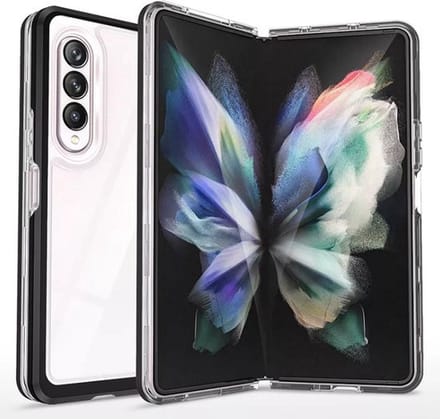 HB Hoesje Geschikt voor Samsung Galaxy Z Fold 4 - Transparant - Heavy Duty Armor Back Cover Case