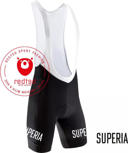 Retro Wielerbroek Solo Superia - REDTED - Zwart - 4XL