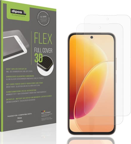 dipos FLEX – 2x Matte Screenprotector geschikt voor Vivo Y500s | Volledige Schermbescherming | Case-Friendly
