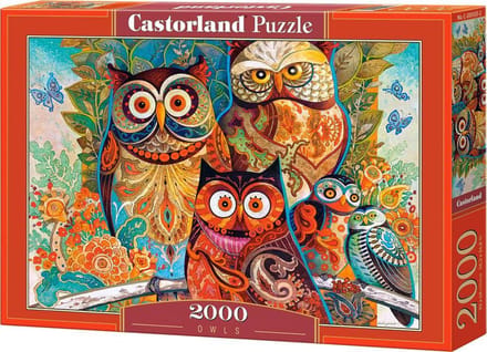 Castorland Owls – Puzzel – 2.000 stukjes – Satijnen afwerking – Perfecte pasvorm – Europese kwaliteit