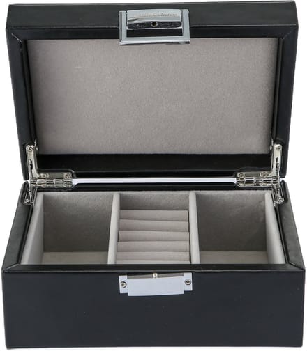 Emilie collection - sieradendoos - luxe juwelendoos - zwart - beautycase - maat small