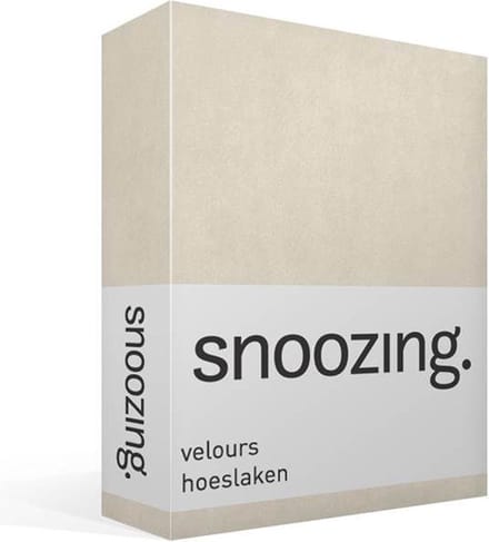 Snoozing velours hoeslaken - Extra breed - Ivoor