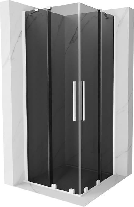 Mexen Velar Duo schuifdouchecabine 80 x 80 , grafiet, wit - 871-080-080-42-20
