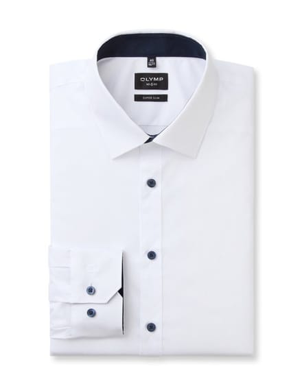 OLYMP No. Six Overhemd, Super Slim, Urban Kent, Wit