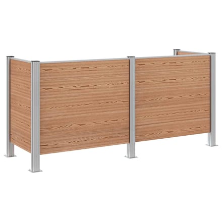 vidaXL - Afvalbak - Schutting - Bruin - 237 - x - 85 - x - 115 - cm - Aluminium - en - WPC
