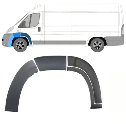 Set voorspatbord sierlijsten voor Citroen Jumper 2006-2014 / Links