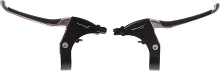 Saccon Remhendel set - aluminium - zwart/zilver - vier-vinger ontwerp - 10 cm grip - 22.2 mm klem - set van 2
