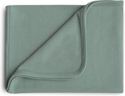 Mushie Wiegdeken Ribbed Baby Blanket - Roman Green