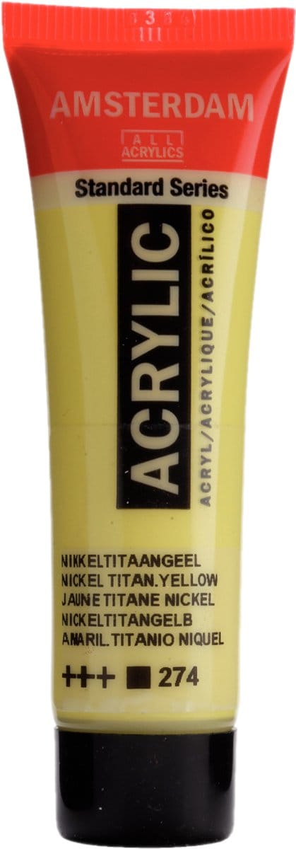 Verf - Acryl - 274 - Nikkel titaan geel - Amsterdam - 20ml