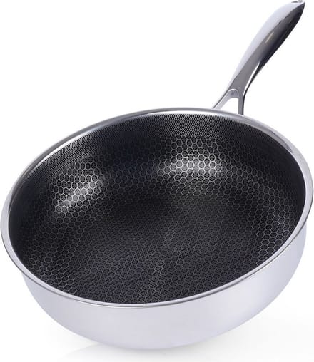 Koekenpan Edelstaal Diep COOKCELL 26 cm - Multifunctionele Pan voor Vlees - Groenten