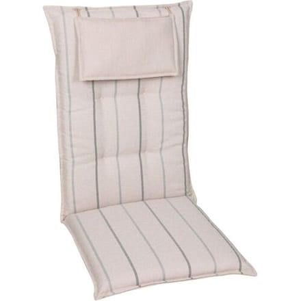 GO-DE TEXTIL Tuinkussen (Stoelkussens voor stoelen met een lange rugleuning, Beige)