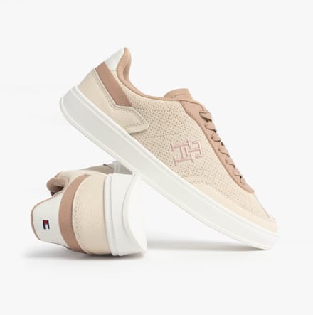 Tommy Hilfiger Th Monogram Trainer Dames Sneakers Muslin/Klei Steen