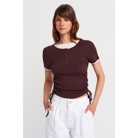Dames Katoenen Slim Fit Crewneck T-Shirt