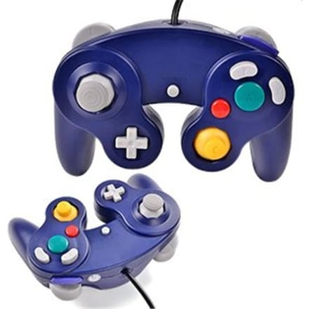 Lot de 2 manettes noires pour console Nintendo Gamecube Wii ,Bleu zwart