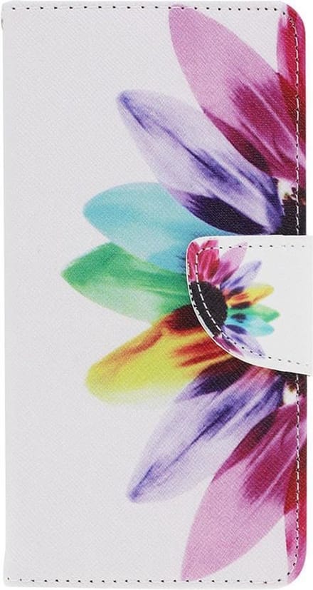 Shop4 - Nokia 1 Plus Hoesje - Wallet Case Gekleurde Bloem