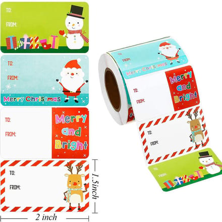 Without Lemon - Kerststickers 2023 - 500 stuks - Sticker size: 3.8x5cm - Cadeau - Kerst - Versiering - Verpakking