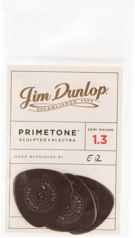 Jim Dunlop Primetone - Plectrums - Smooth Semi-Rond - Ultex 1,30 mm - Player's Pack 3 Stuks