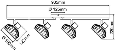 Houten plafondlamp Norah 4-lichts - 99740/76