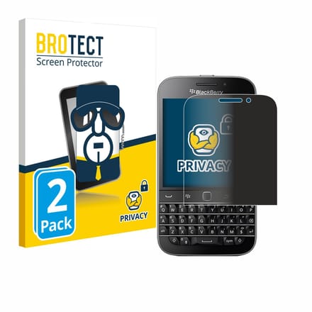 BROTECT - privacy screenprotector voor Blackberry Classic Q20 - Folie Beschermfolie Blauwlichtfilter 2 Stuks