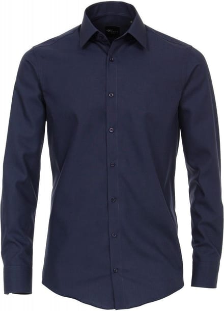 Venti - Heren Overhemd - Poplin - Strijkvrij - Regular fit - Navy