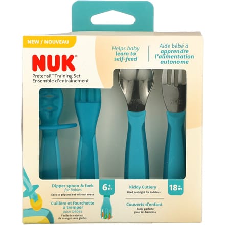 NUK, Ensemble d'exercice pour tout-petits, 6 à 18 mois et plus, ensemble de 4 pièces gray