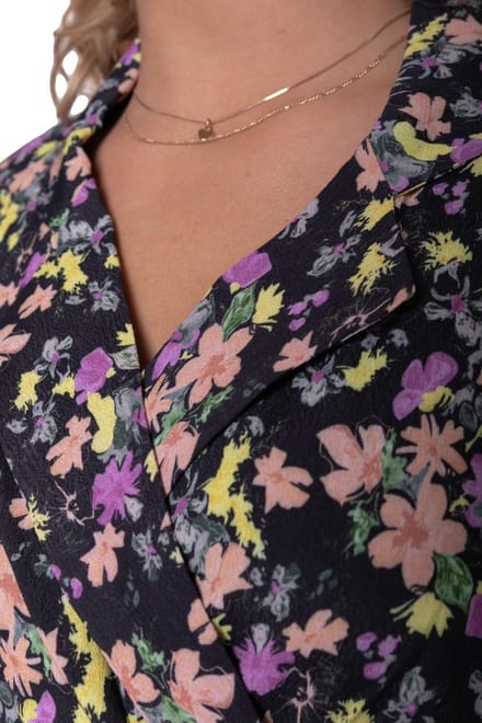Colourful Rebel Vivian Flower Blazer Collar Dress Multicolor