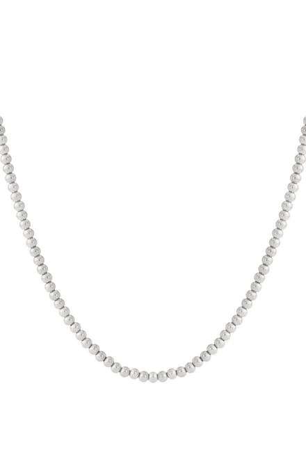 Bijoutheek Collier Ballen 6mm Glad Zilver